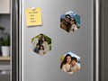 Hexagon Shaped Fridge Magnetic Photo Collage set of 3