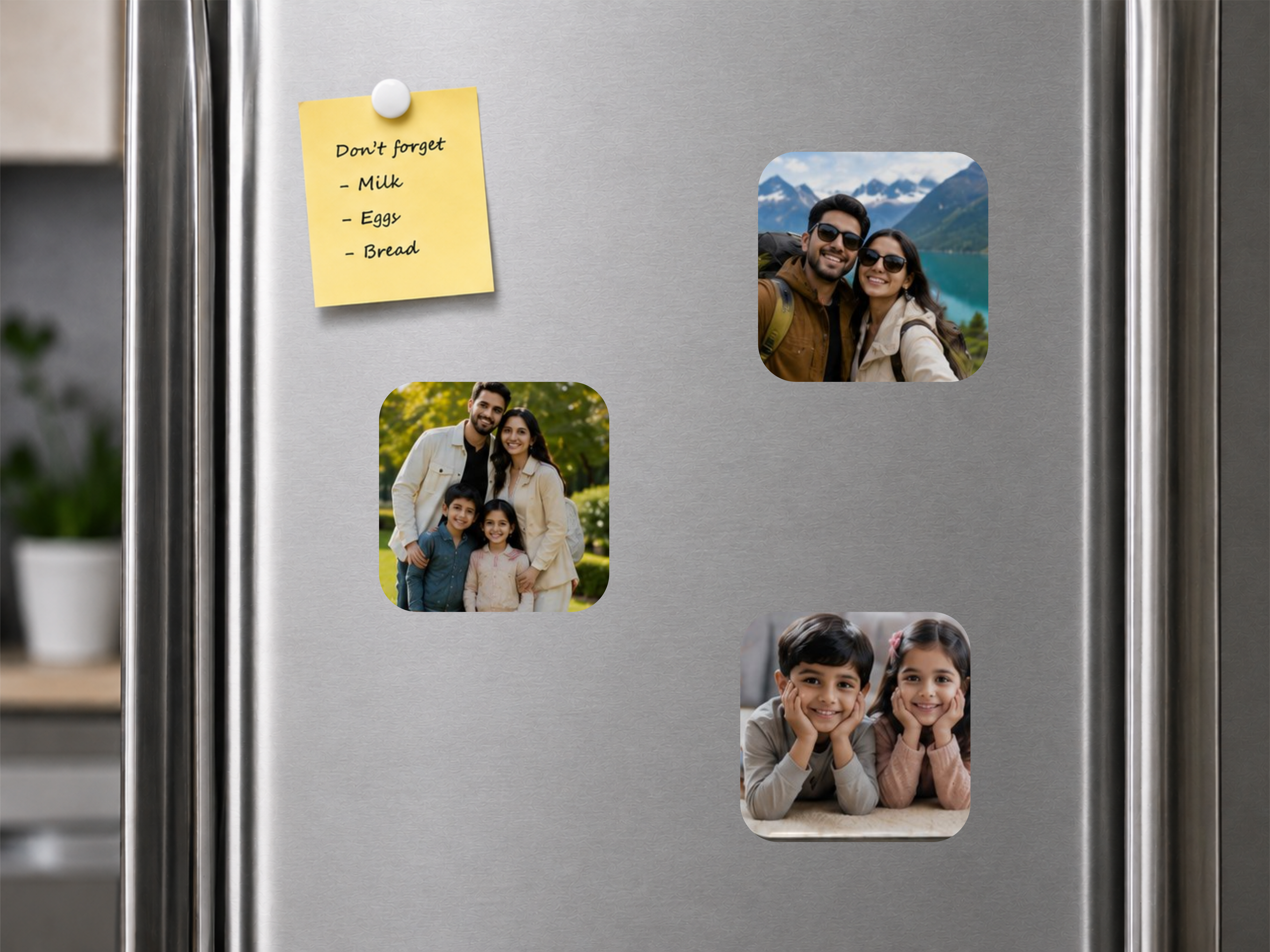 Square Shaped Fridge Magnetic Photo Collage set of 3